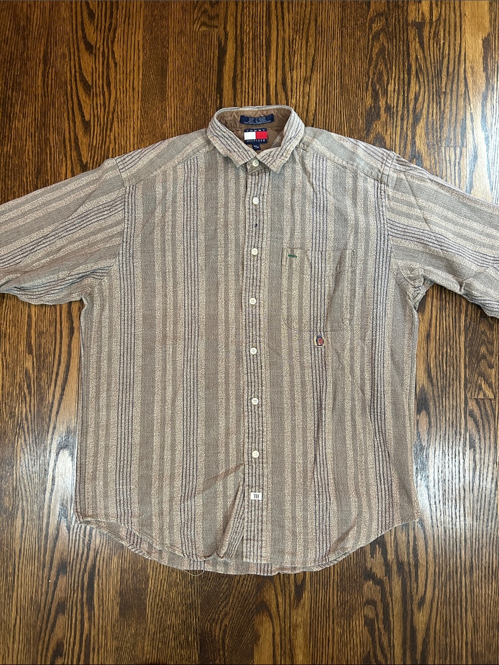 Vintage 90s Tommy Hilfiger Striped Dress Shirt - Picture 5 of 8
